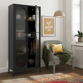 Vetrina in metallo nero 80x186x40 cm Luna - Støraa