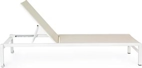 Lettino In Alluminio Impilabile Con Ruote Konnor Bianco New Bizzotto