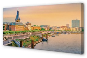 Stampa quadro su tela Germania Sunrise River 100x50 cm