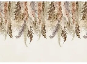 Carta da parati - Minimalist boho landscape - dangling leaves in beige colours Premium 150x105