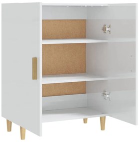 Credenza bianco lucido 70x34x90 cm in legno multistrato