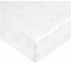 Lenzuolo con angoli aderenti Peppa Pig Bianco Rosa 105 x 200 cm