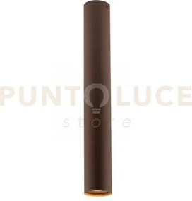 Plafoniera-faretto fluke tonda corten 1 luce attacco gu10 5,5x5,5x40cm