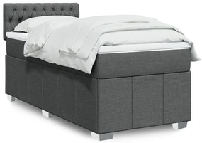 Giroletto A Molle Con Materasso Grigio Scuro 80x200 Cm Tessuto /