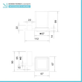 Set accessori a muro 6 pezzi in acciaio cromato e viti incluse Unica