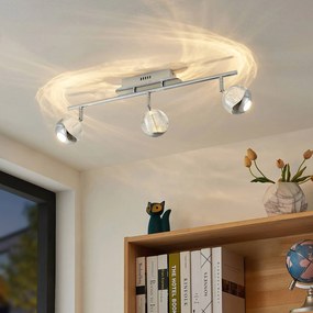 Lucande Kilio faretto LED soffitto, 3 luci, cromo