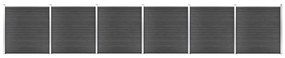 Set Pannelli di Recinzione in WPC 1045x186 cm Nero
