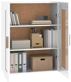 Mobile a parete bianco lucido 69,5x32,5x90 cm legno multistrato