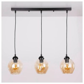 Lampada a sospensione nera con paralume in vetro 14x70 cm Aspa - Candellux Lighting