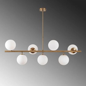 Plafoniera bianca/dorata con paralume in vetro 40x113 cm Fazli – Opviq lights