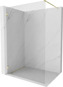 Mexen Lunar parete doccia Walk-in sinistra 100 x 200 cm, trasparente 8 mm, oro spazzolato - 830-100-000-55-00-L