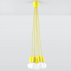 Lampadario su filo DIEGO 5xE27/60W/230V giallo