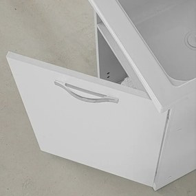 Mobile lavatoio 47x50cm salvaspazio in legno bianco 1 anta linea Pilar