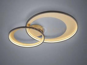 Granada plafoniera led doppio crechio nero con riflettore oro opaco...