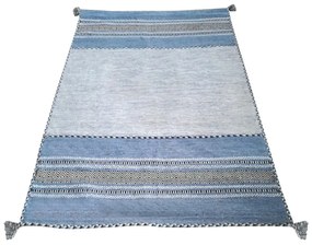 Tappeto in cotone grigio-blu , 60 x 200 cm Antique Kilim - Webtappeti
