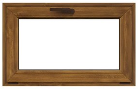 Finestra in PVC effetto legno rovere dorato L 90 x H 60 cm, 1 anta a vasistas