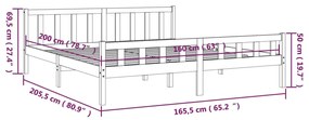 Giroletto Bianco in Legno Massello 160x200 cm