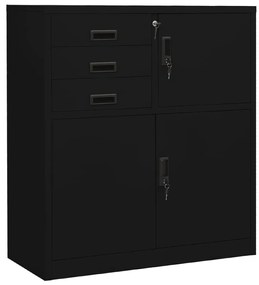 Armadio per ufficio nero 90x40x102 cm in acciaio