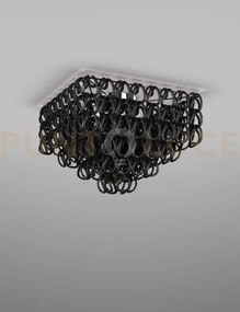 Giogali lampadadario a soffitto 65q nero e cromo lucido 4 luci atta...