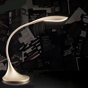 Lampada da tavolo flex in plastica colore oro