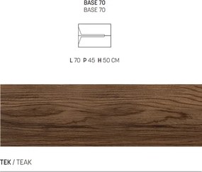 Mobile sospeso bagno HAITI 70 cm 2 cassetti Tek