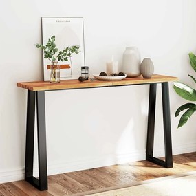 Tavolo Consolle Bordi Vivi 140x40x80 Cm Legno Massello Acacia /