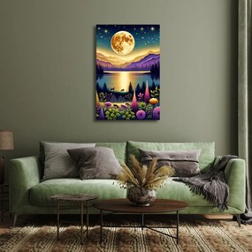 Quadro su tela – Paesaggio notturno magico con luna