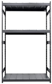 Scaffale in kit 3 ripiani Kompos L 220 x P 60 x H 240 cm grigio, portata per ripiano 300 kg
