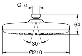 GROHE 26410000 - TEMPESTA 210 mm Soffione doccia, cromato lucido