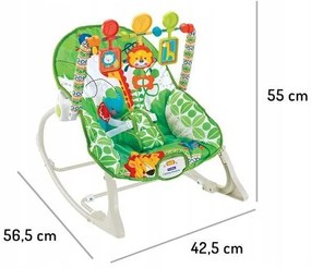 Sedia a dondolo per bambini ECOTOYS in verde 3in1