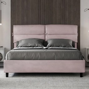 Letto contenitore da 160x190 in microfibra glicine Nandy