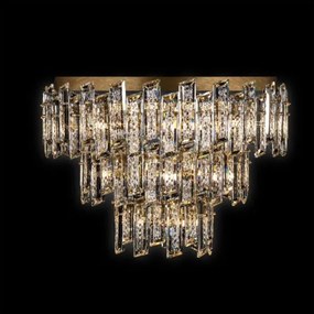 Arcadia frush lampada a soffitto 3 ripiani 3/6/9 luci, oro, 18 lamp...