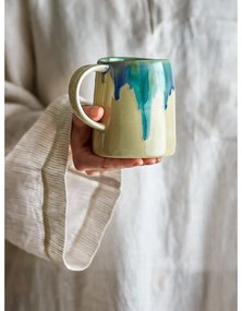 Tazza blu/beige in gres 450 ml Yori – Bloomingville