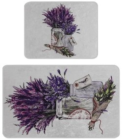 Set di tappetini per il bagno viola/grigio chiaro 2 pz 60x100 cm Purpura – Foutastic