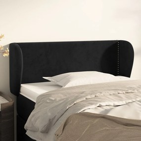 Testiera Ad Orecchio Nera 83 X 23 X 78/88 Cm İn Velluto /
