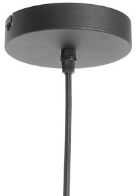 Lampada a sospensione Art Déco nera con vetro dorato 33 cm - Pallon