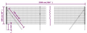 Recinzione Metallica Verde 1x25 m in Acciaio Zincato