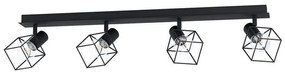 Faretto decorativo senza fonte luminosa ELDRICK in acciaio nero E14 28W INSPIRE 4 luci