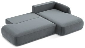 Divano angolare blu polveroso allungabile (con penisola a destra/con chaise lounge) Hale – Makamii