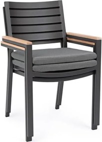 Sedia Da Esterno In Alluminio Con Braccioli E Cuscino Belmar Antracite Bizzotto