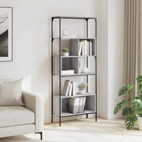 Libreria 5ripiani grigio sonoma 76x33x188,5cm legno multistrato