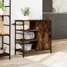 Carrello cucina rovere fumo 87,5x38,5x84,5 cm legno multistrato
