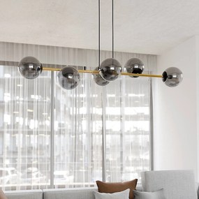 EMIBIG LIGHTING Lampada a sospensione Gravity, grafite/oro/nero, vetro, E14