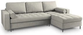 Divano letto angolare grigio chiaro, angolo destro Santo - Milo Casa