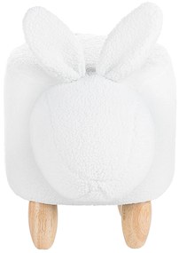 Pouf di tessuto bianco BUNNY Beliani