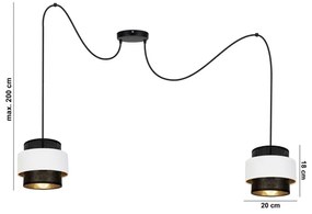 Lampadario a sospensione con filo NESS 2xE27/60W/230V ragno nero/bianco