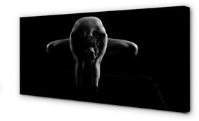 Quadro su tela Donna in bianco e nero 100x50 cm