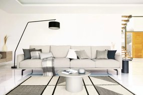 Kave Home - Copricuscino Alcara bianco con bordi grigi 45 x 45 cm
