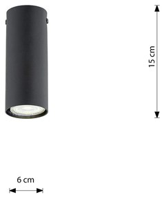 Plafoniera Moderna Faretto Marduk 1 Luce Acciaio Nero 15 Cm