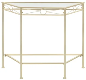 Tavolino vintage in metallo 87x34x73 cm oro